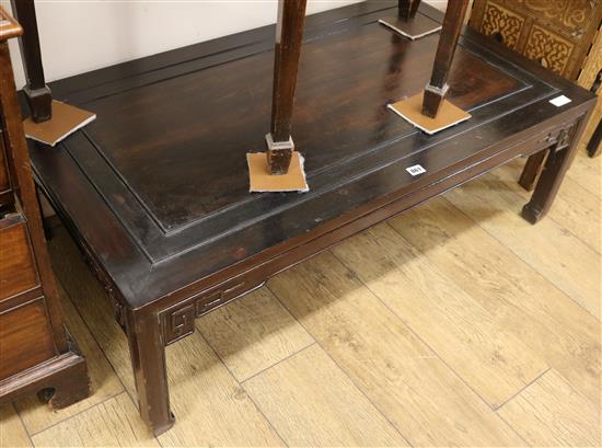 A Chinese hardwood coffee table W.114cm